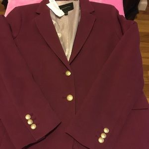 Banana Republic Maroon Blazer with Metallic Buttons